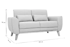 Canapé scandinave 2 places en tissu beige et bois clair EKTOR