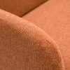 Canapé scandinave 2 places en tissu effet velours texturé terre brûlée et bois clair ISKO