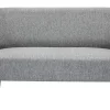 Canapé scandinave 2 places en tissu gris clair et bois clair ISKO
