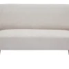 Canapé scandinave 2 places en tissu effet velours texturé beige et bois clair ISKO