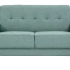 Canapé scandinave 2 places en tissu vert de gris et bois clair MOON