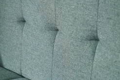 Canapé scandinave 2 places en tissu vert de gris et bois clair MOON