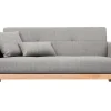 Canapé scandinave 3 places en tissu gris et bois clair FJORD