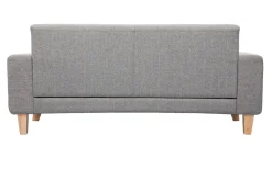 Canapé scandinave 3 places en tissu gris et bois clair FJORD