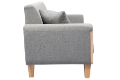 Canapé scandinave 3 places en tissu gris et bois clair FJORD