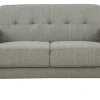 Canapé scandinave 2 places en tissu gris et bois clair MOON