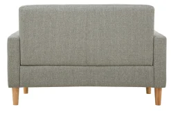 Canapé scandinave 2 places en tissu gris et bois clair MOON
