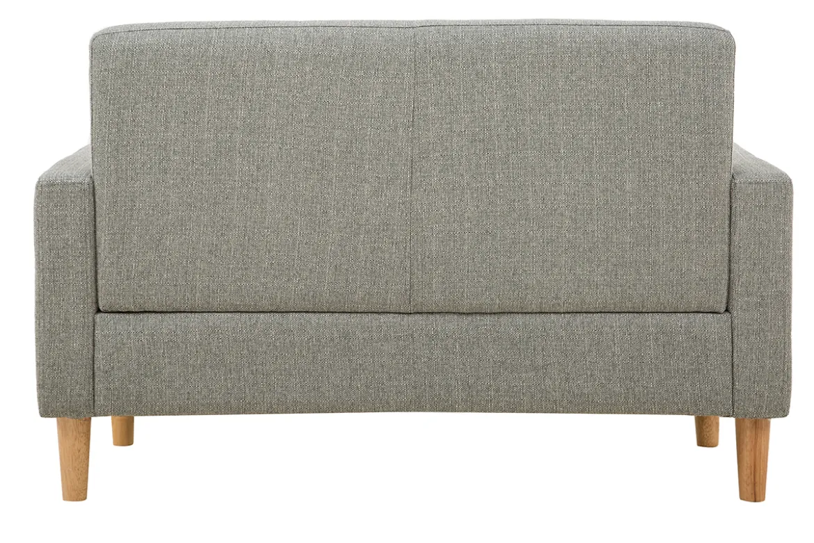 Canapé scandinave 2 places en tissu gris et bois clair MOON