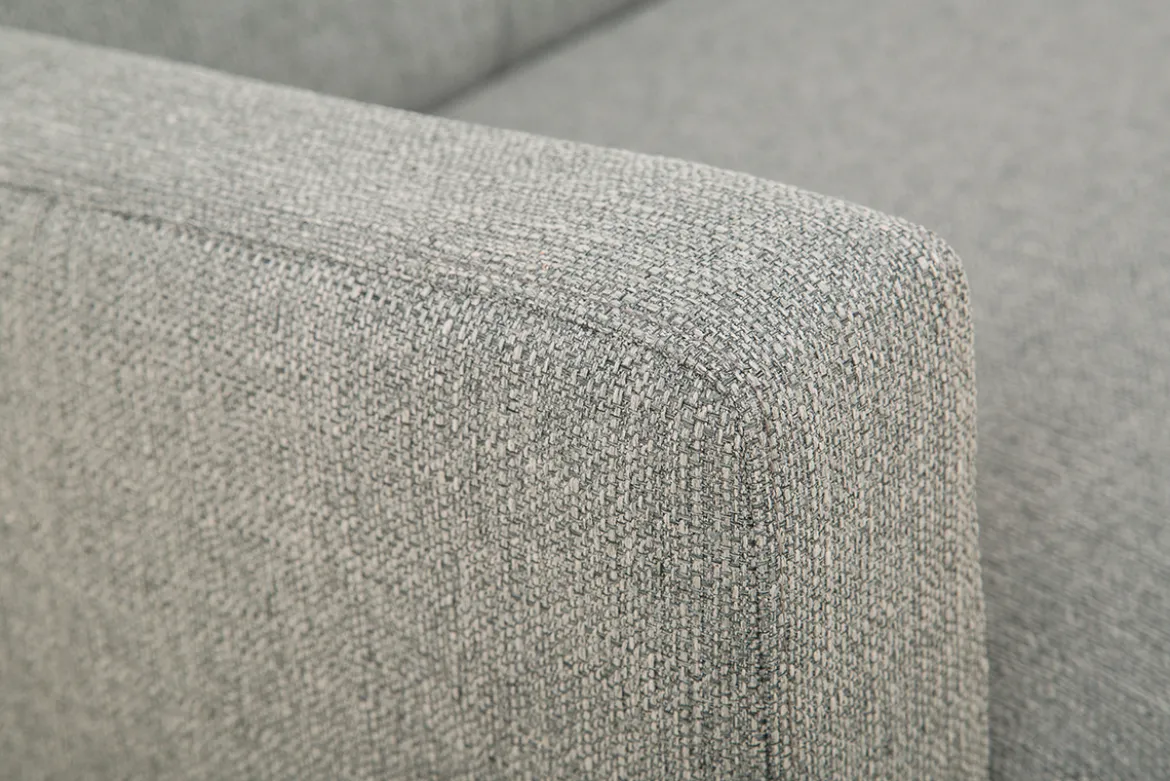 Canapé scandinave 2 places en tissu gris et bois clair MOON