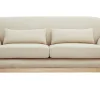Canapé scandinave 2 places en tissu beige et bois clair YOKO