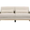Canapé scandinave 3 places en tissu beige et bois clair EKTOR
