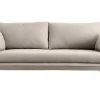 Canapé scandinave 3 places en tissu beige et bois clair CREEP