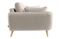 Canapé scandinave 3 places en tissu beige et bois clair CREEP