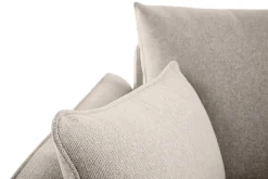 Canapé scandinave 3 places en tissu beige et bois clair CREEP