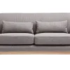 Canapé scandinave 2 places en tissu gris et bois clair YOKO