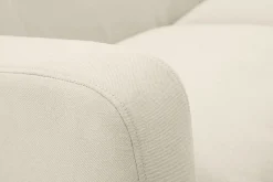 Canapé scandinave 2 places en tissu beige et bois clair LUNA