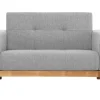 Canapé scandinave 2 places en tissu gris et bois clair FJORD
