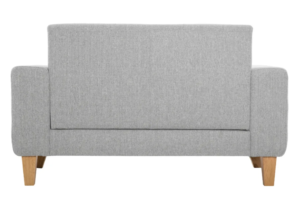 Canapé scandinave 2 places en tissu gris et bois clair FJORD