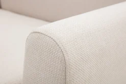 Canapé scandinave 2 places en tissu beige et bois clair PURE