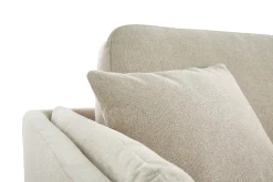 Canapé scandinave 3 places en tissu beige naturel et bois clair VOGUE