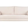 Canapé scandinave 3 places en tissu velours côtelé écru et bois clair CREEP
