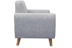 Canapé scandinave 2 places en tissu gris et bois clair PURE