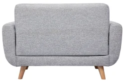 Canapé scandinave 2 places en tissu gris et bois clair PURE