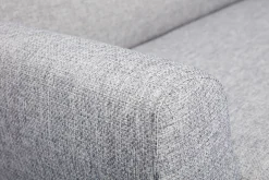 Canapé scandinave 2 places en tissu gris et bois clair PURE