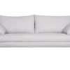 Canapé scandinave 3 places en tissu gris clair chiné et bois clair CREEP