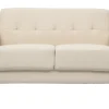 Canapé scandinave 2 places en tissu beige et bois clair MOON