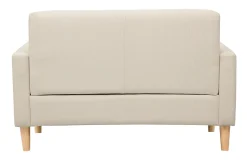 Canapé scandinave 2 places en tissu beige et bois clair MOON