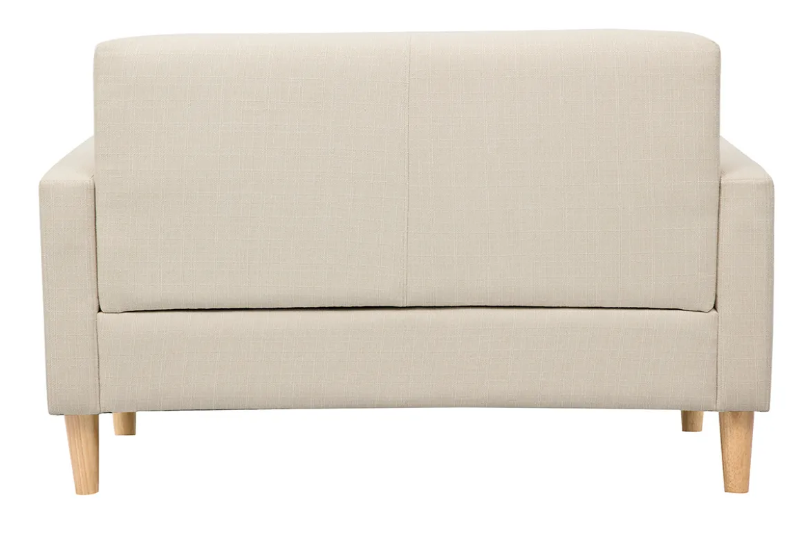 Canapé scandinave 2 places en tissu beige et bois clair MOON