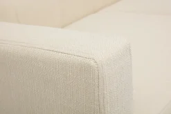 Canapé scandinave 2 places en tissu beige et bois clair MOON