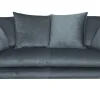 Canapé scandinave 3 places en tissu velours bleu gris et bois clair OLYMPIA