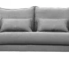 Canapé scandinave 2 places en tissu gris et bois clair KATE