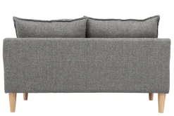 Canapé scandinave 2 places en tissu gris et bois clair KATE
