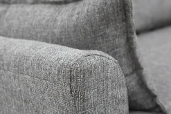 Canapé scandinave 2 places en tissu gris et bois clair KATE