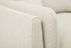 Canapé scandinave 2 places en tissu beige naturel et bois clair VOGUE