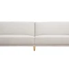 Canapé scandinave 4 places en tissu effet velours texturé beige et bois clair SINDRO