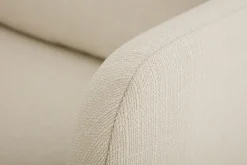 Canapé scandinave 3 places en tissu beige et bois clair HOBART