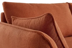 Canapé scandinave 3 places en tissu brique et bois clair CREEP