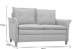 Canapé scandinave 2 places en tissu gris clair et bois clair CLIFF