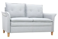 Canapé scandinave 2 places en tissu gris clair et bois clair CLIFF