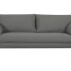 Canapé scandinave 3 places en tissu gris anthracite et bois clair CREEP