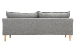 Canapé scandinave 3 places en tissu gris et bois clair KATE