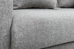 Canapé scandinave 3 places en tissu gris et bois clair KATE
