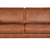 Canapé vintage 3 places cuir marron cognac aspect vieilli et métal noir SONNY