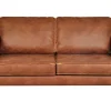 Canapé vintage 2-3 places cuir marron cognac aspect vieilli et métal noir SONNY