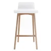 Chaise de bar scandinave bois et blanc H65 cm BALTIK
