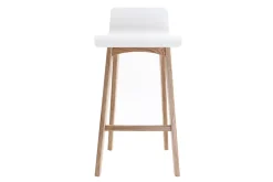 Chaise de bar scandinave bois et blanc H65 cm BALTIK